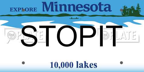 STOPIT Minnesota License Plate