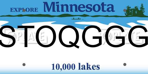 STOQGGG Minnesota License Plate