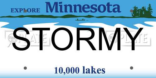 STORMY Minnesota License Plate