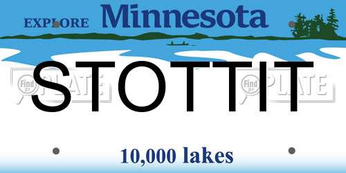 STOTTIT Minnesota License Plate
