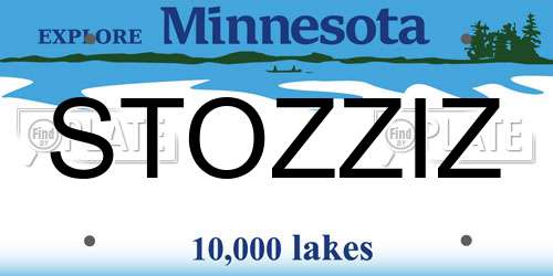 STOZZIZ Minnesota License Plate