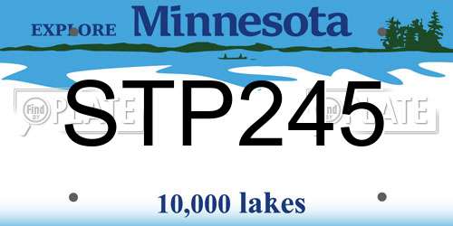 STP245 Minnesota License Plate