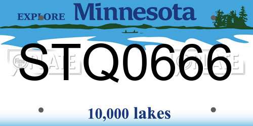 STQ0666 Minnesota License Plate
