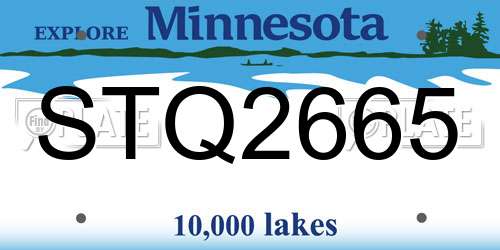 STQ2665 Minnesota License Plate