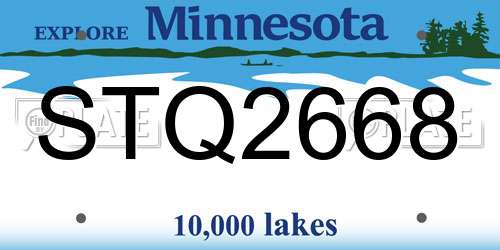 STQ2668 Minnesota License Plate