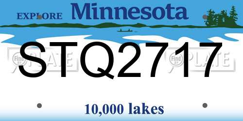 STQ2717 Minnesota License Plate