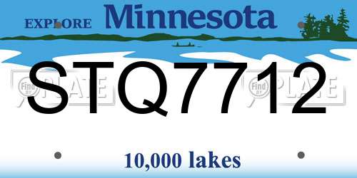 STQ7712 Minnesota License Plate