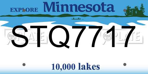 STQ7717 Minnesota License Plate
