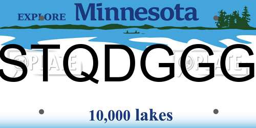 STQDGGG Minnesota License Plate