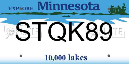 STQK89 Minnesota License Plate