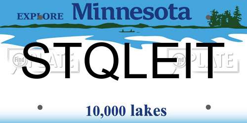 STQLEIT Minnesota License Plate
