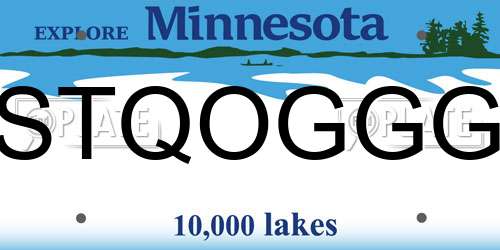 STQOGGG Minnesota License Plate
