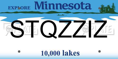 STQZZIZ Minnesota License Plate