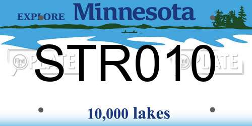 STR010 Minnesota License Plate