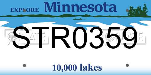 STR0359 Minnesota License Plate