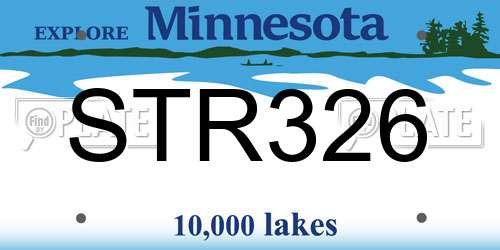 STR326 Minnesota License Plate
