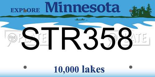 STR358 Minnesota License Plate