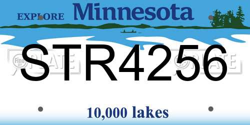 STR4256 Minnesota License Plate