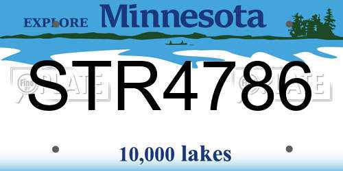 STR4786 Minnesota License Plate