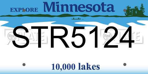 STR5124 Minnesota License Plate