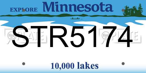 STR5174 Minnesota License Plate