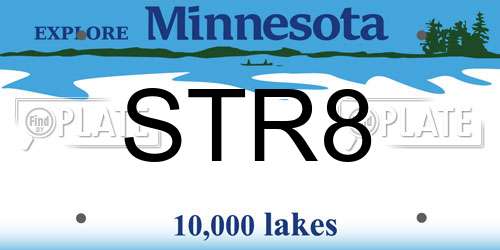 STR8 Minnesota License Plate