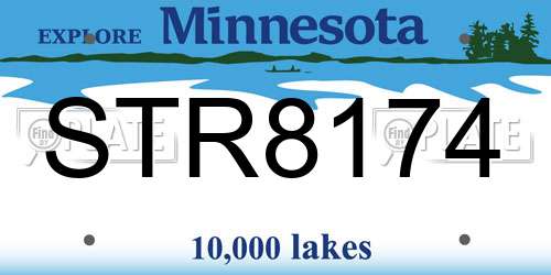 STR8174 Minnesota License Plate