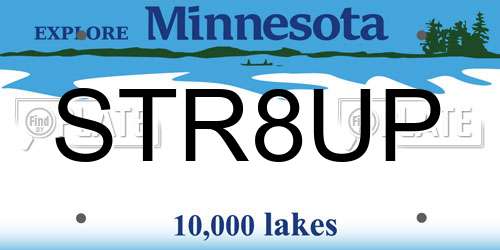STR8UP Minnesota License Plate