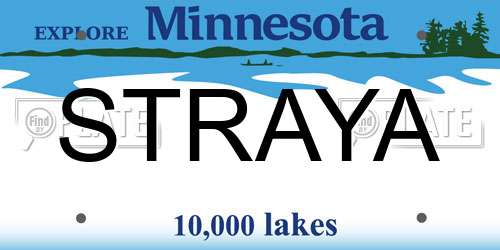STRAYA Minnesota License Plate