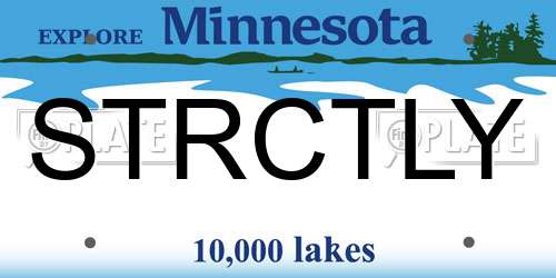 STRCTLY Minnesota License Plate