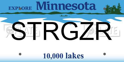 STRGZR Minnesota License Plate