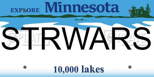 STRWARS Minnesota License Plate