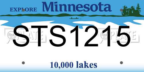 STS1215 Minnesota License Plate