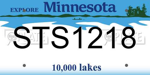STS1218 Minnesota License Plate