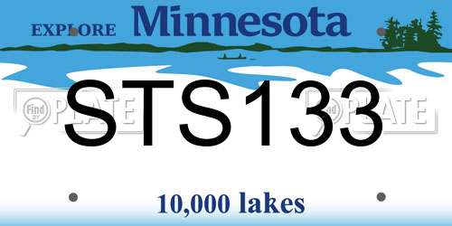 STS133 Minnesota License Plate