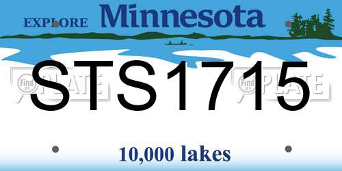 STS1715 Minnesota License Plate