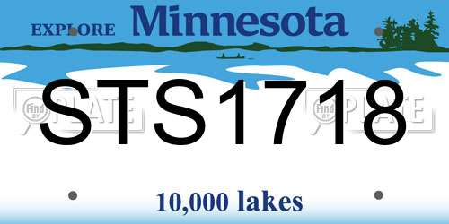 STS1718 Minnesota License Plate