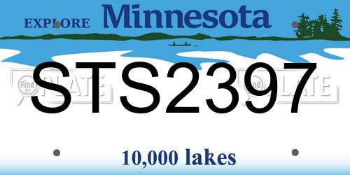 STS2397 Minnesota License Plate