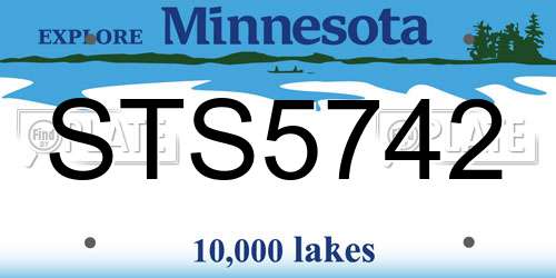 STS5742 Minnesota License Plate