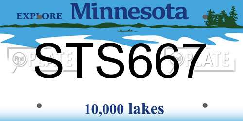 STS667 Minnesota License Plate