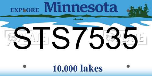 STS7535 Minnesota License Plate