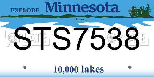 STS7538 Minnesota License Plate