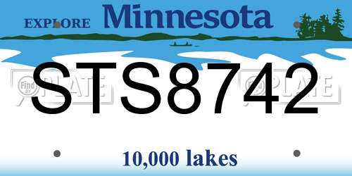 STS8742 Minnesota License Plate