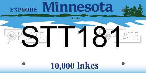 STT181 Minnesota License Plate