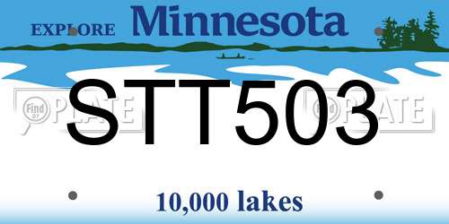 STT503 Minnesota License Plate