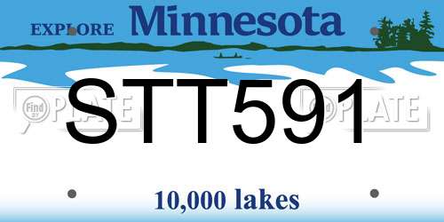 STT591 Minnesota License Plate