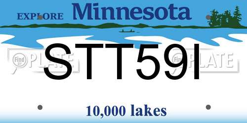 STT59I Minnesota License Plate