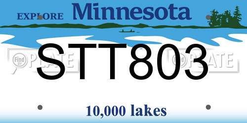 STT803 Minnesota License Plate