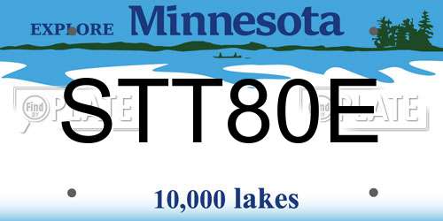 STT80E Minnesota License Plate