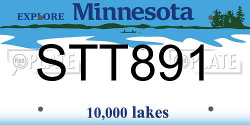 STT891 Minnesota License Plate